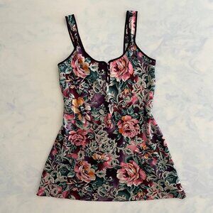 Expressions California Dynasty Colorful Floral Slip Dress